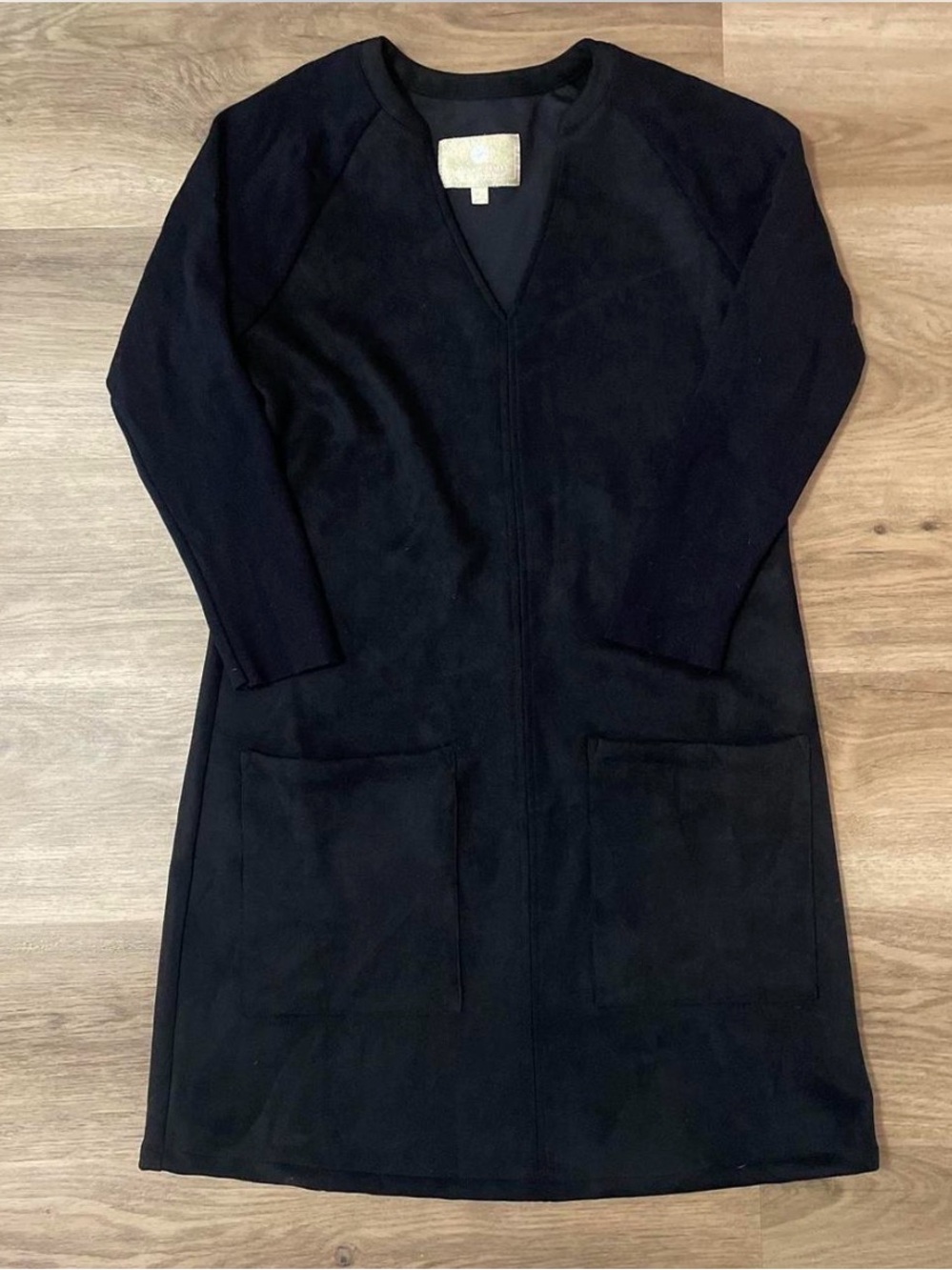 Black Women's Long Sleeve Pocket Dress